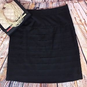 Calvin Klein Black Pencil Skirt Tiered Size 10